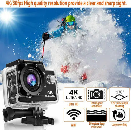 4K Sports Action Camera with Optical 16MP High Resolution with Wi-Fi