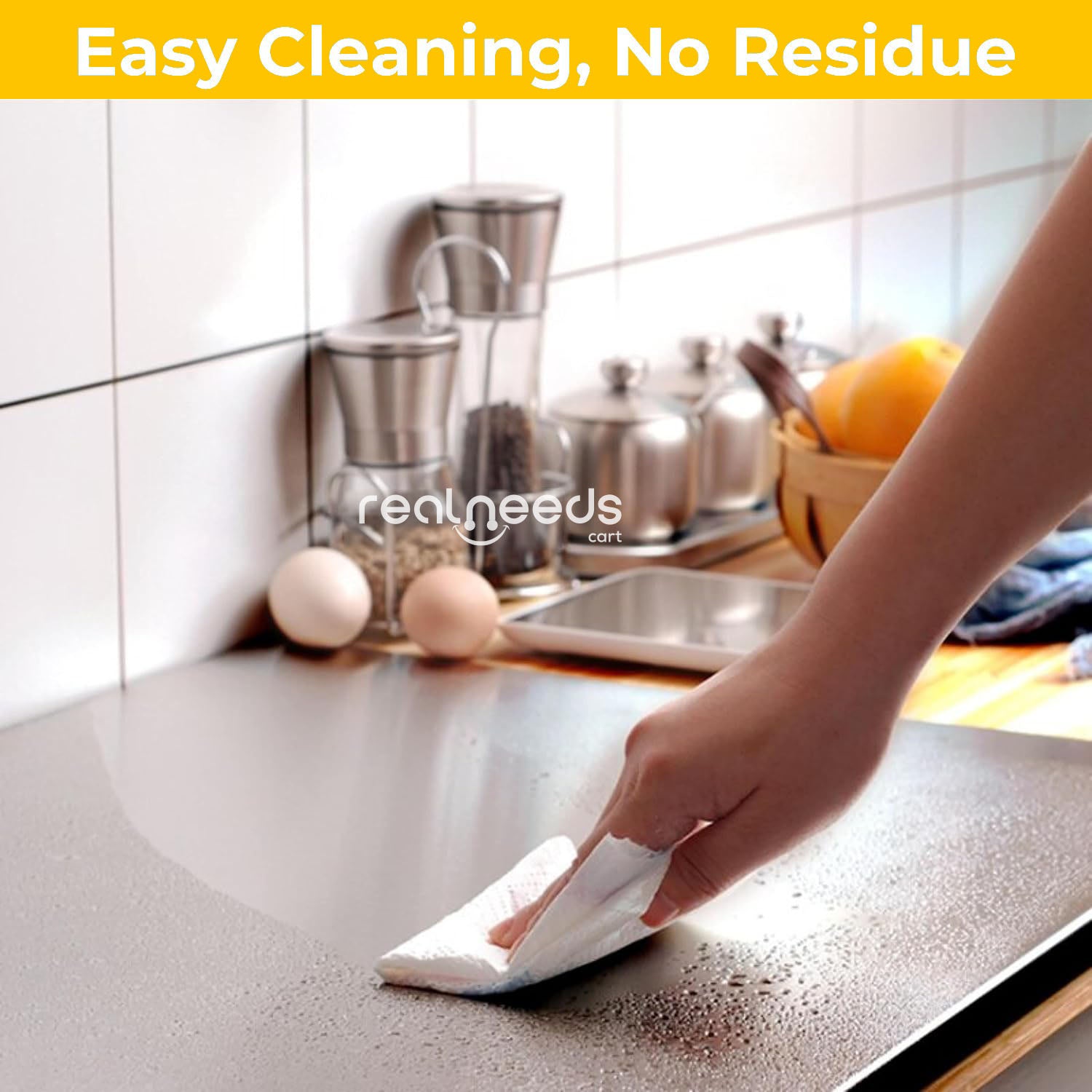 Stainless Steel Chopping Board for Kitchen - 42x32 cm | Durable, Safe, Healthy Worktop for Vegetables & Fruits - Realneedscart